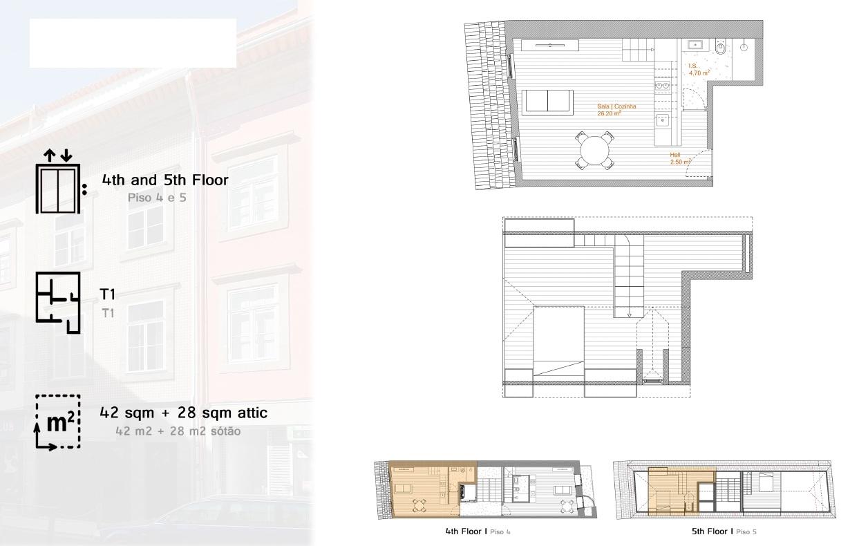 Apartamento T0 Duplex com jardim privativo – Cedofeita, Porto