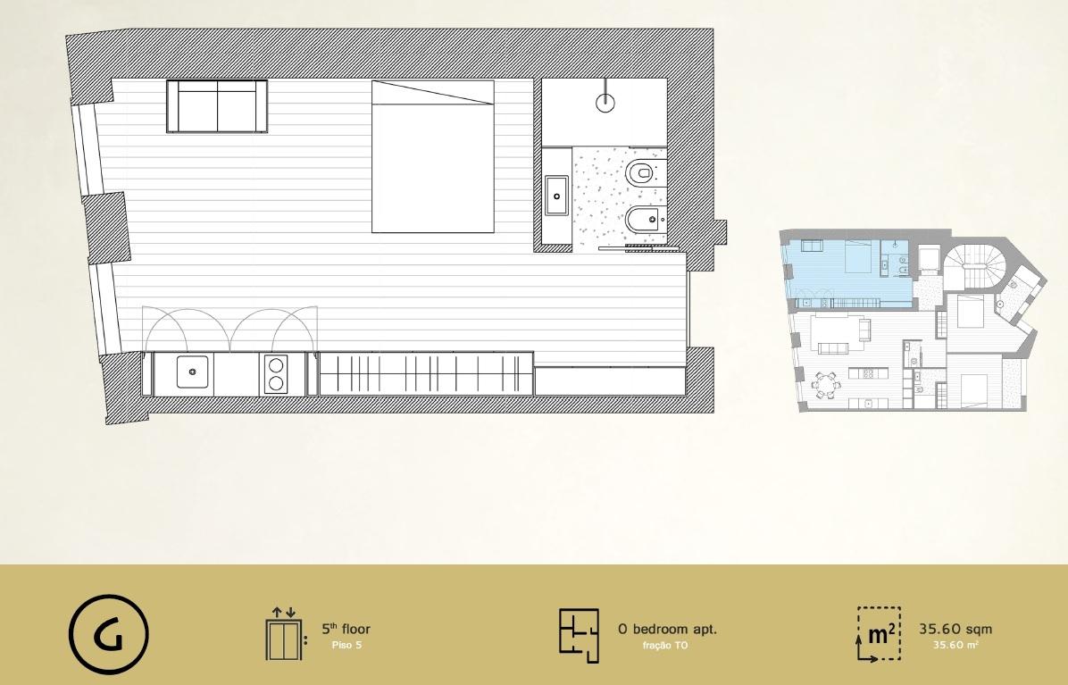 Apartamento T0, Novo, Sá da Bandeira, Baixa Porto