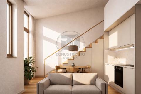 T1 com Mezzanino e Escritório em construção | Rua da Alegria – Porto | Jardim 29 m²