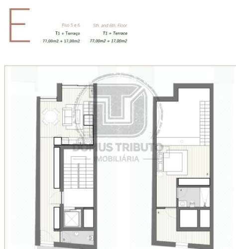 T1 com Mezzanino e Escritório em construção | Rua da Alegria – Porto | Jardim 29 m²