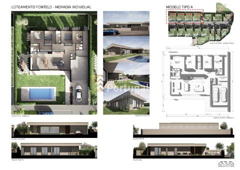 MORADIAS TÉRREAS T4  DE LUXO COM PISCINA - SOUTELO