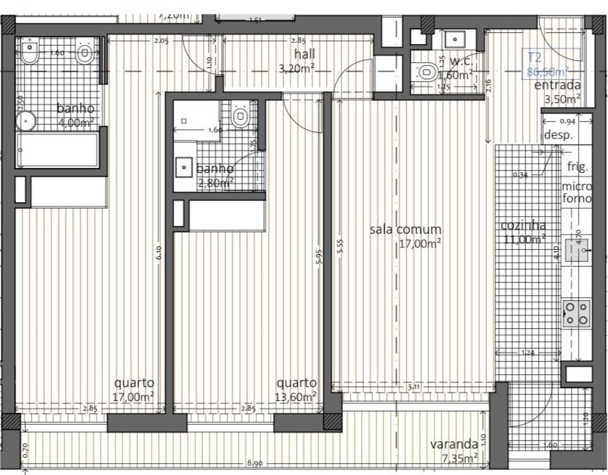 Apartamento T2 c/ varanda - NOVO - Maia