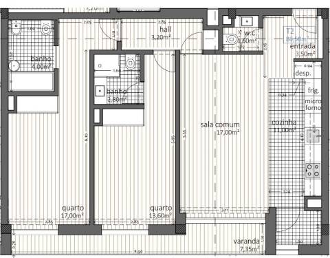 Apartamento T2 c/ varanda - NOVO - Maia