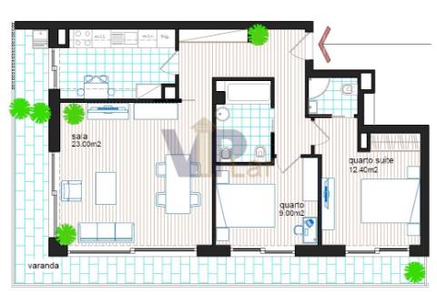 T2 NOVO c/ Varanda e garagem  - ao Padrão da Légua.