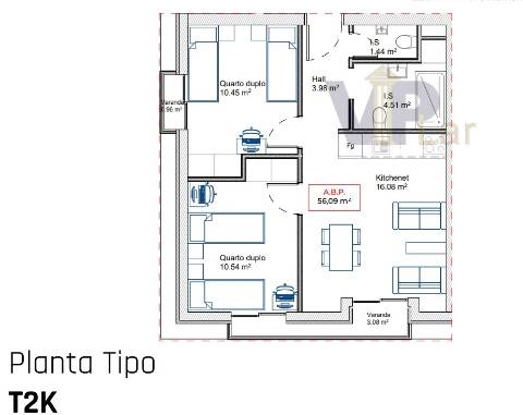 T0 NOVO c/ garagem - ao Pólo Universitário