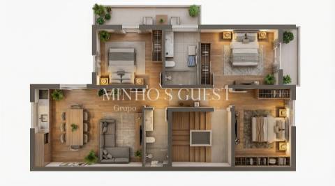 Apartamento T3 Novo c/ garagem no centro de Braga - Braga