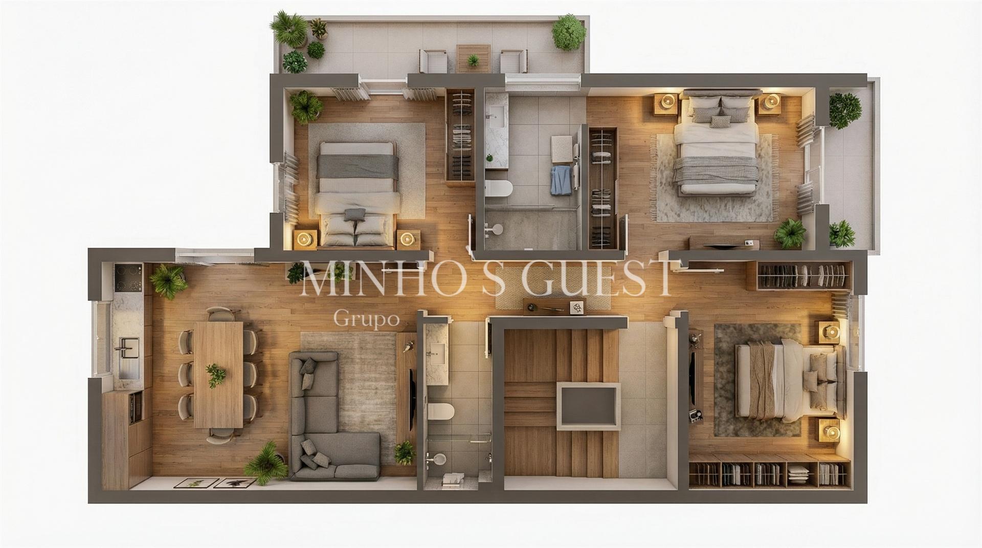 Apartamento T3 Novo no centro de Braga - Braga