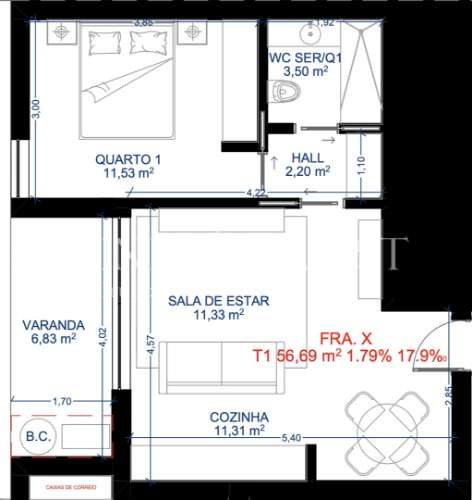 Apartamento T1 Novo a 5 min. do centro de Vila Nova de Famalicão