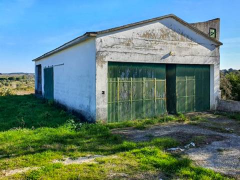 Armazém Industrial em terreno urbano, com amplo logradouro em Alcanhões, Santarém