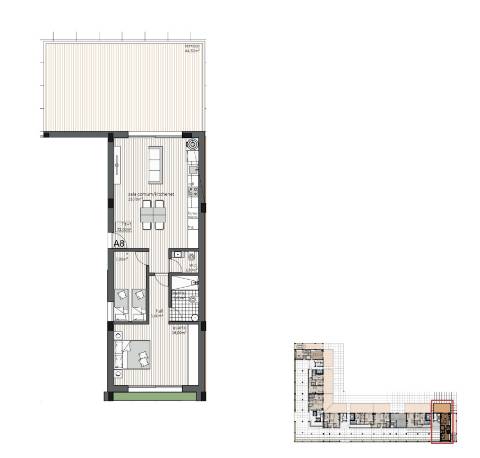 T2 novo com varanda em Ramalde, Porto