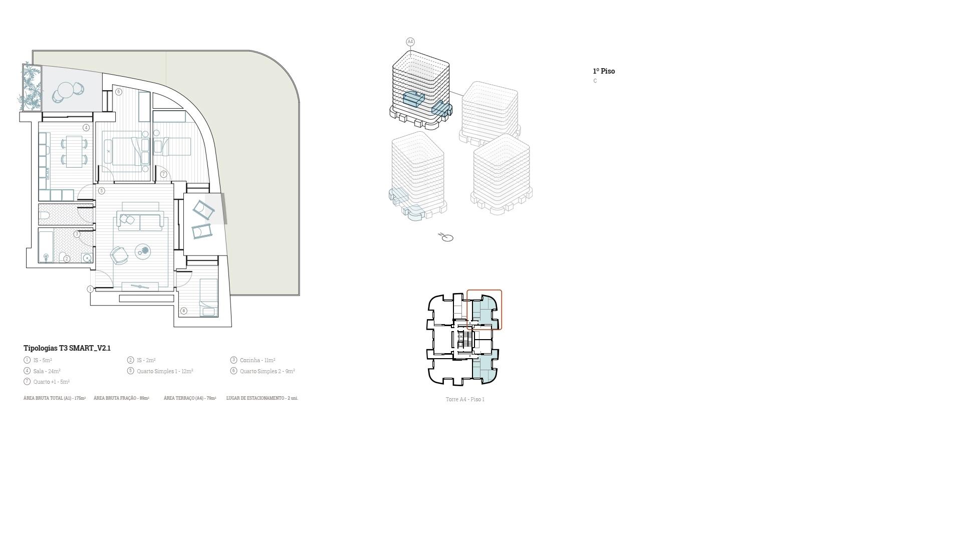 T3 SMART com terraço – Lake Towers | Arca d’Água