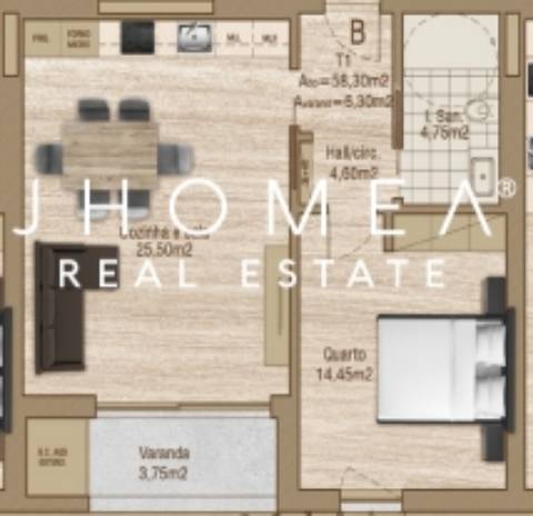 Apartamento T1 - THE LINE, Forca, Aveiro