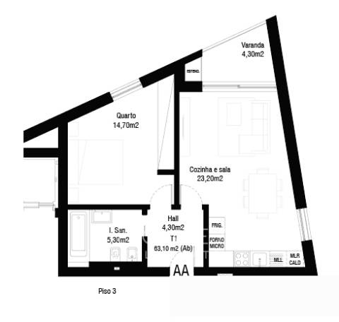 Apartamento T1 em Aradas, Aveiro