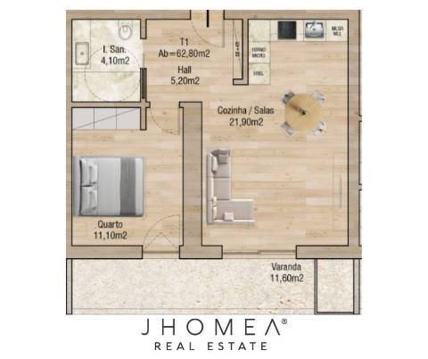 Apartamento T1 - Valley Place, Forca, Aveiro