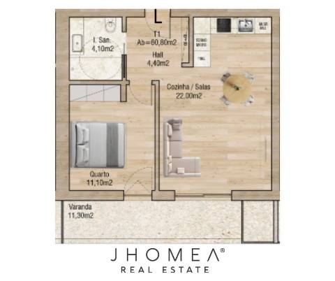 Apartamento T1 - Valley Place, Forca, Aveiro