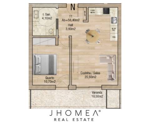 Apartamento T1 - Valley Place, Forca, Aveiro