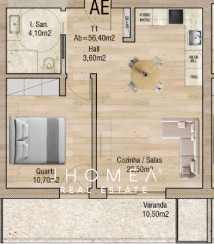 Apartamento T1 - Valley Place, Forca, Aveiro