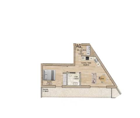 Apartamento T1 - Valley Place, Forca, Aveiro