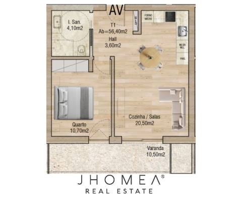 Apartamento T1 - Valley Place, Forca, Aveiro