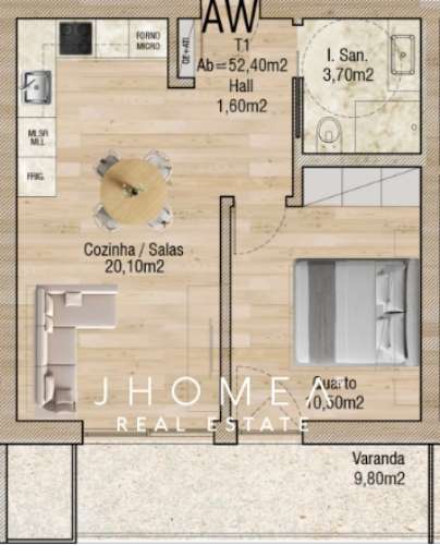 Apartamento T1 - Valley Place,, Forca, Aveiro