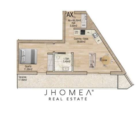 Apartamento T1 - Valley Place, Forca, Aveiro