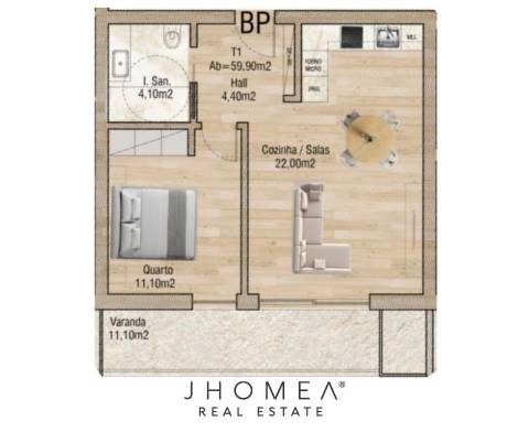 Apartamento T1 - Valley Place, Forca, Aveiro