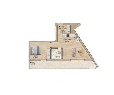 Apartamento T1 - Valley Place, Forca, Aveiro