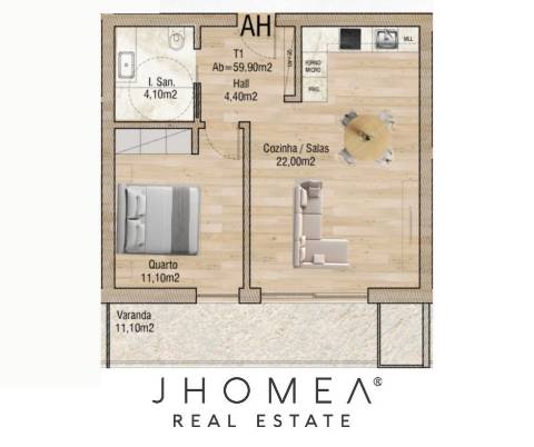 Apartamento T1 - Valley Place, Forca, Aveiro