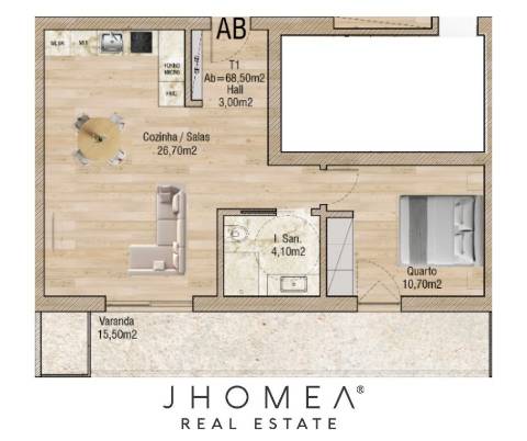 Apartamento T1 - Valley Place, Forca, Aveiro