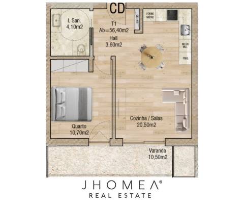 Apartamento T1 - Valley Place, Forca, Aveiro