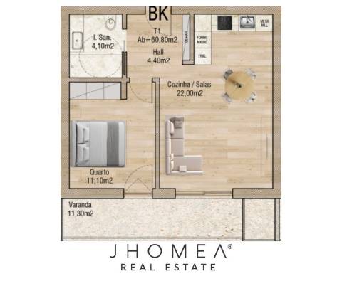 Apartamento T1 - Valley Place, Forca, Aveiro