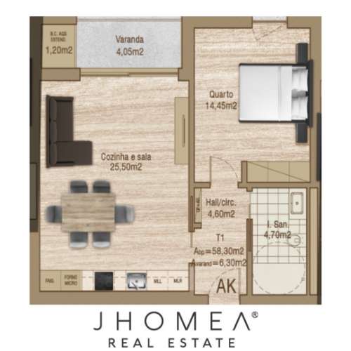 Apartamento T1 - THE LINE, Forca, Aveiro