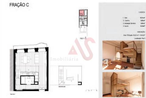 Apartamentos T0+Mezzanine, no coração da Baixa do Porto