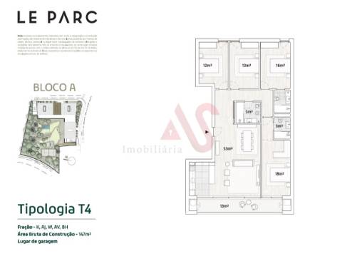 Apartamento T4 no empreendimento Le Parc em Canidelo, Vila Nova de Gaia