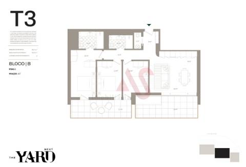 Apartamento T3 no empreendimento THE YARD NEXT em São Pedro da Afurada, Vila Nova de Gaia