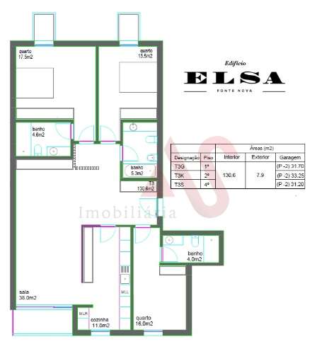 Apartamento T3 NOVO no Edifício ELSA Fonte Nova em Aveiro