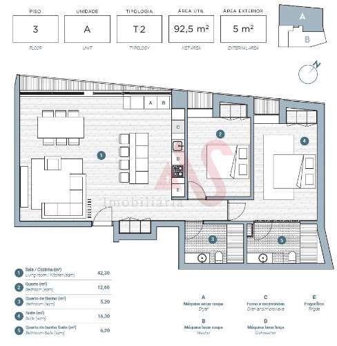 Apartamento T2 em construção no Empreendimento Paranhos Park no Porto
