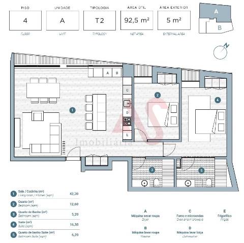 Apartamento T2 em construção no Empreendimento Paranhos Park no Porto