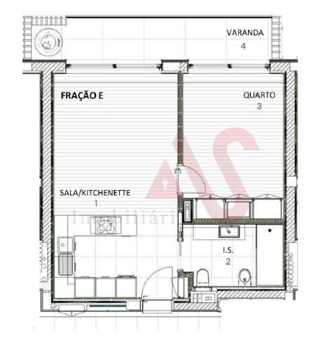Apartamento T1 no empreendimento Espinho Beach Residendes em Espinho