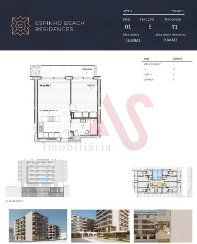 Apartamento T1 no empreendimento Espinho Beach Residendes em Espinho