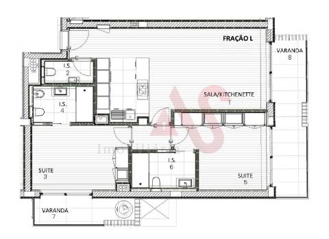 Apartamento T2 no empreendimento Espinho Beach Residendes em Espinho