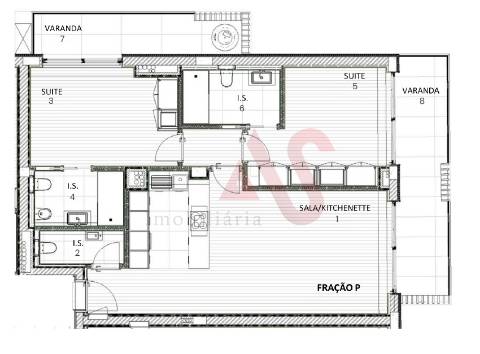 Apartamento T2 no empreendimento Espinho Beach Residendes em Espinho