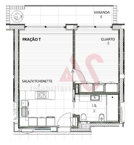 Apartamento T1 no empreendimento Espinho Beach Residendes em Espinho