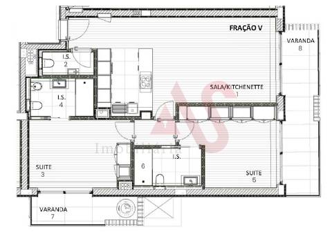 Apartamento T2 no empreendimento Espinho Beach Residendes em Espinho