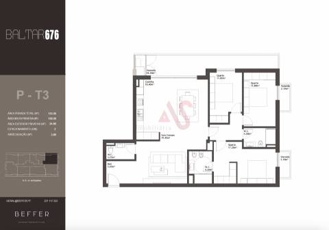 Apartamento T3 inserido no empreendimento Baltar 676, em Baltar – Paredes.