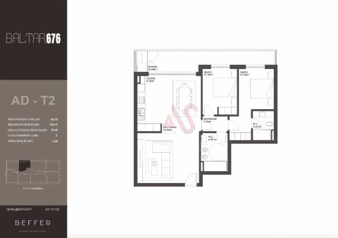 Apartamento T2 inserido no empreendimento Baltar 676, em Baltar – Paredes.
