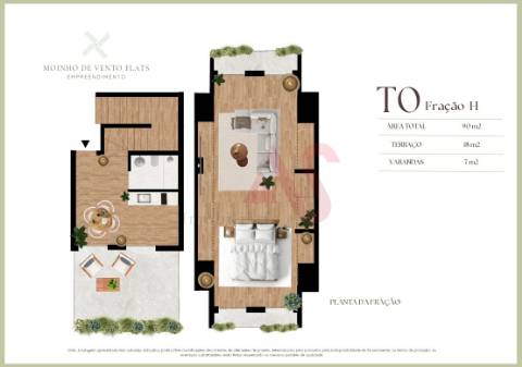 Apartamento T0 Duplex no Moinho de Vento Flats – Leça da Palmeira com Terraço e Varanda