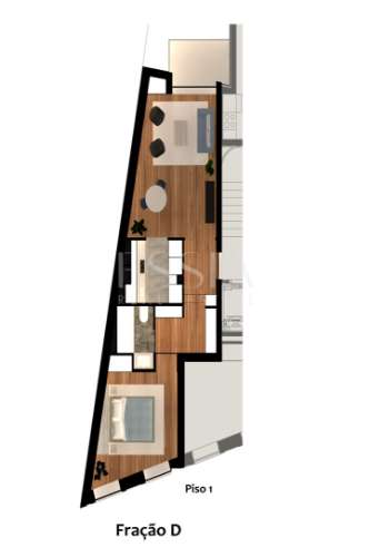 Apartamento T1 com Varanda próximo do Palácio de Cristal