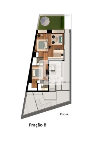 Apartamento T1+1 com Jardim de 31m2 próximo do Palácio de Cristal