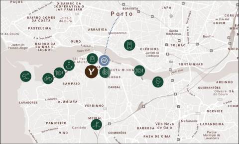 Apartamento T2 com Varanda 12m2 Vistas Rio e Mar nos Jardins D`Arrábida em Vila Nova de Gaia